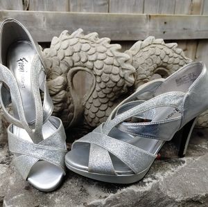 Fioni Night Silver High Heel Shoes